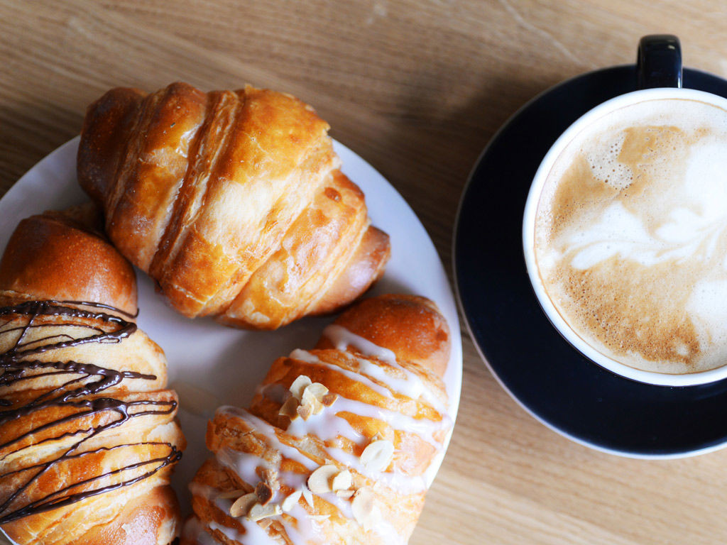 Breakfast pastries and coffee at AQA palace in Florence. 