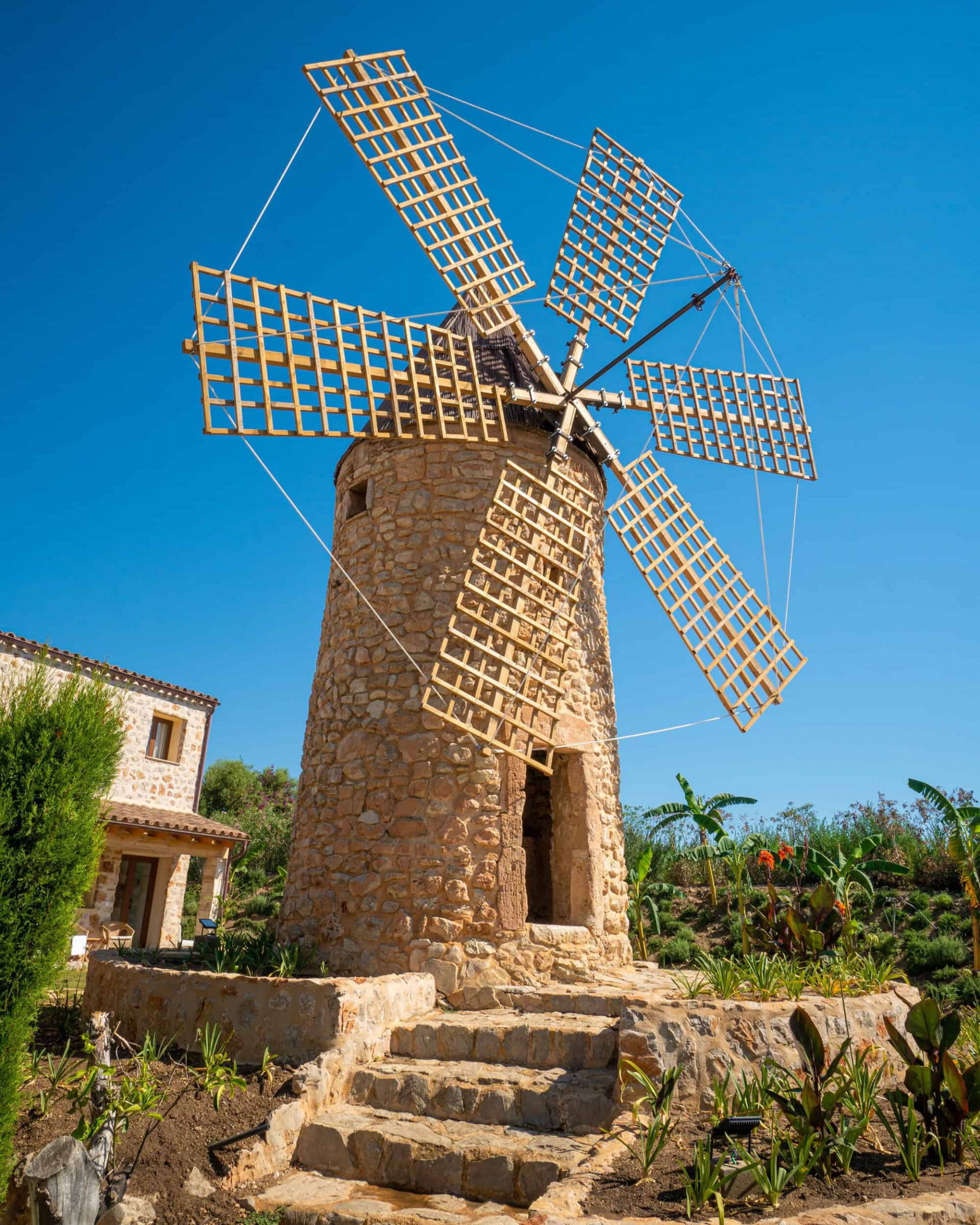Traditional Mallorcan windmill at Pula Golf Resort