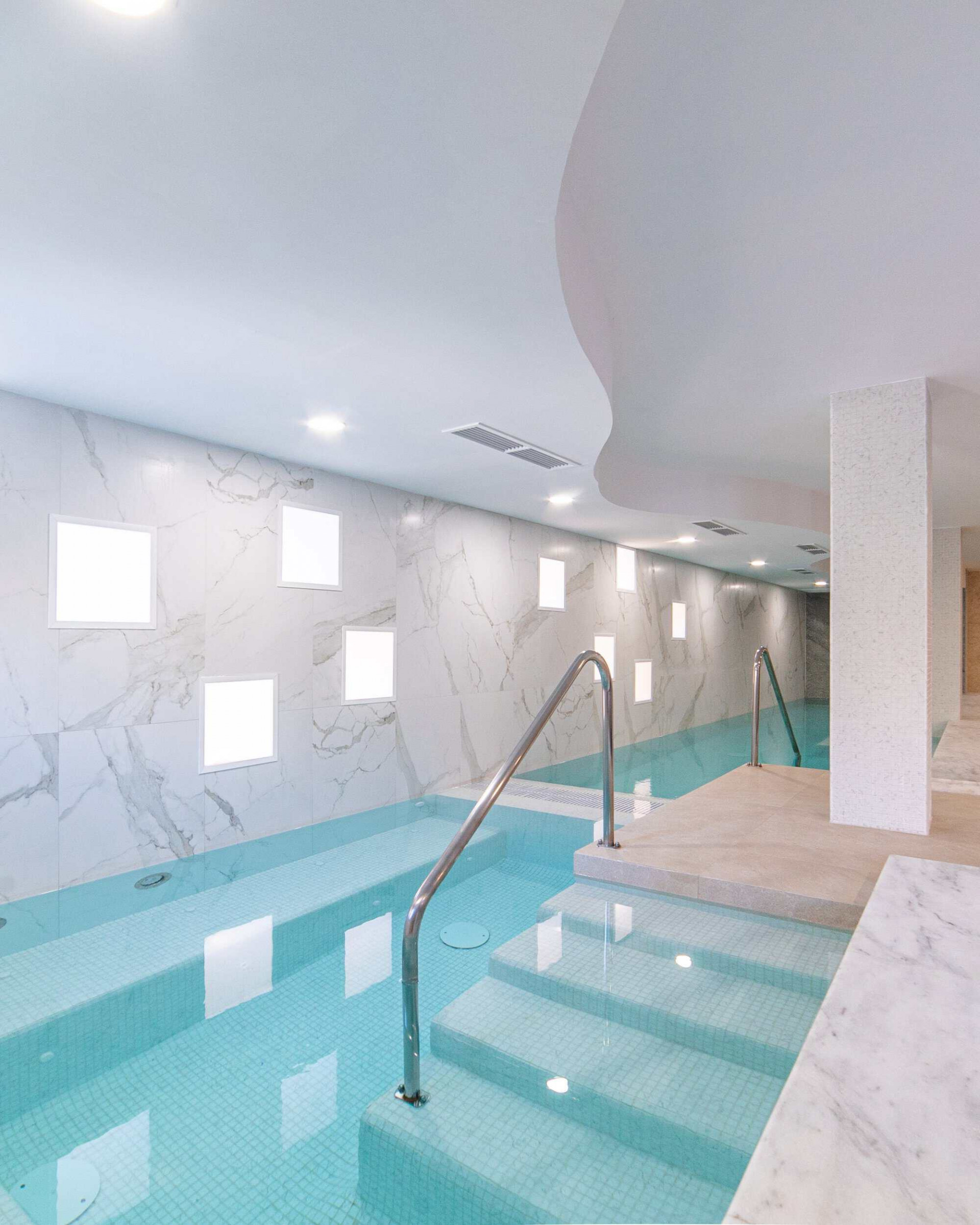 Wellness area with heated indoor pools