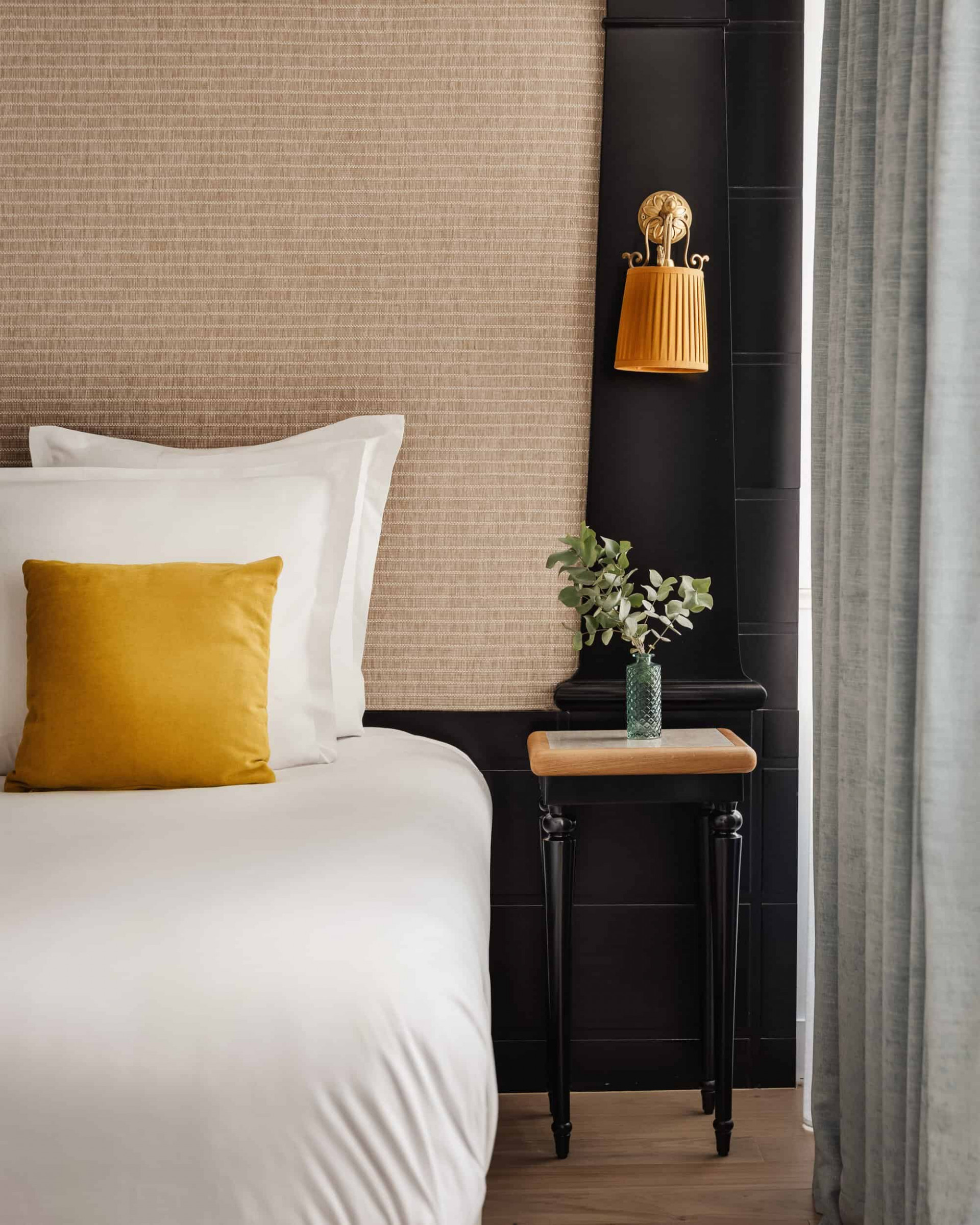 Elegant boutique hotel room in Paris
