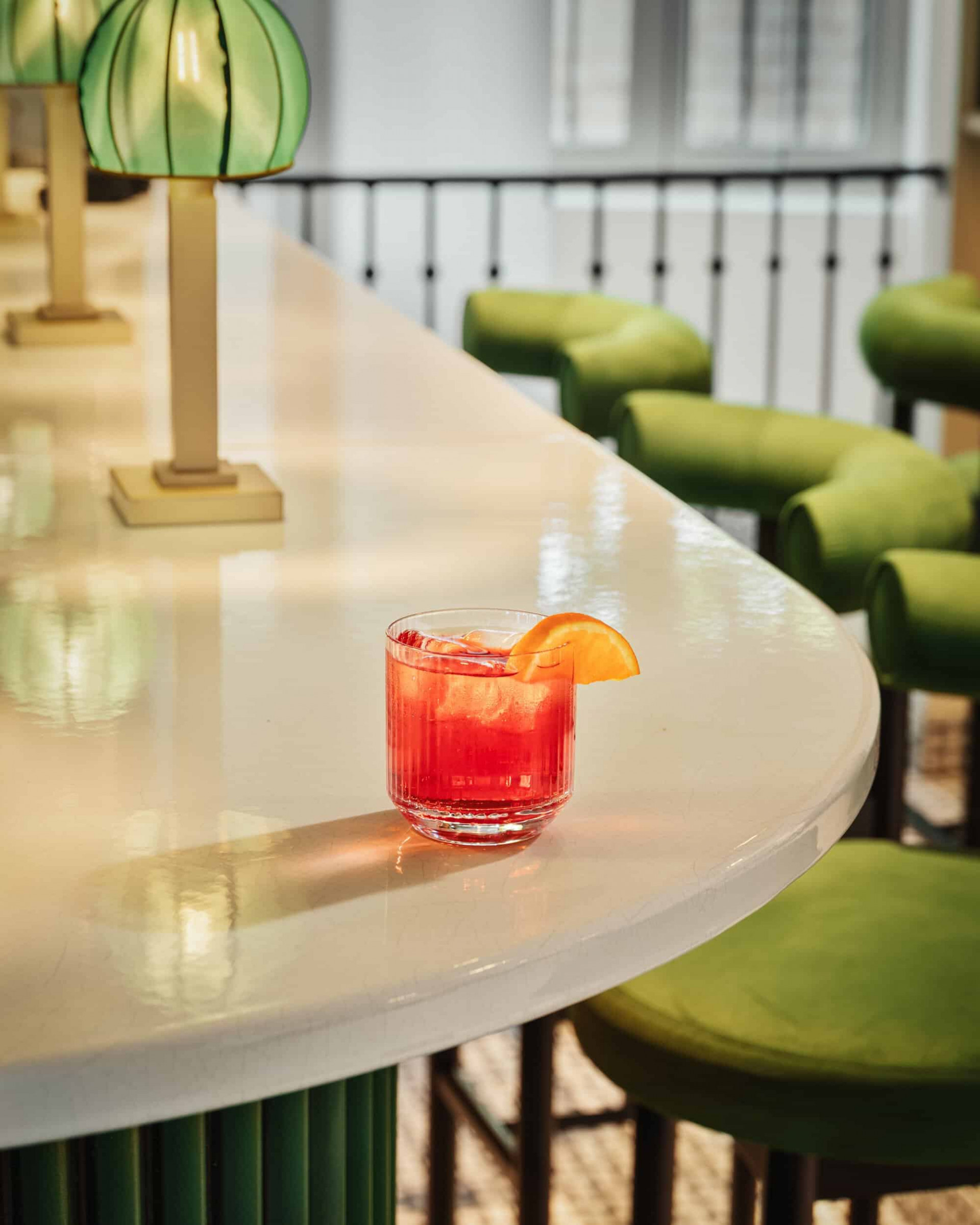 Orange cocktail at Bar Le Luco next to the Luxembourg Garden in Paris